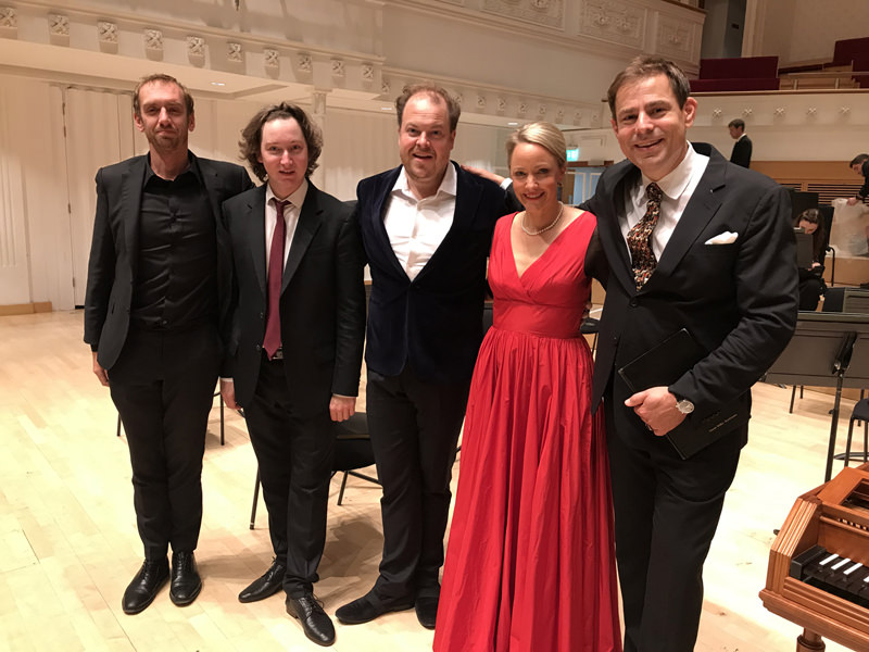 After „Creation“ mit Gregory Battler (Chorus Director), Maestro Maxim Emelyanychev, Andrew Staples (Tenor), Lydia Teuscher (Soprano) und Hanno Müller-Brachmann, Edinburgh 7.10.2022