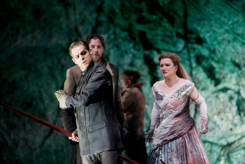 Hanno Müller-Brachmann als Wotan mit Ekatarina Gubanova (Fricka), Marco Jentzsch (Froh)